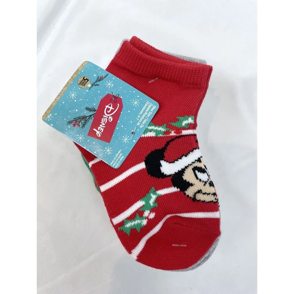 Disney Mickey Mouse Toddler Christmas Crew Socks 4-7 Donald Goofy Pluto 5 Pack